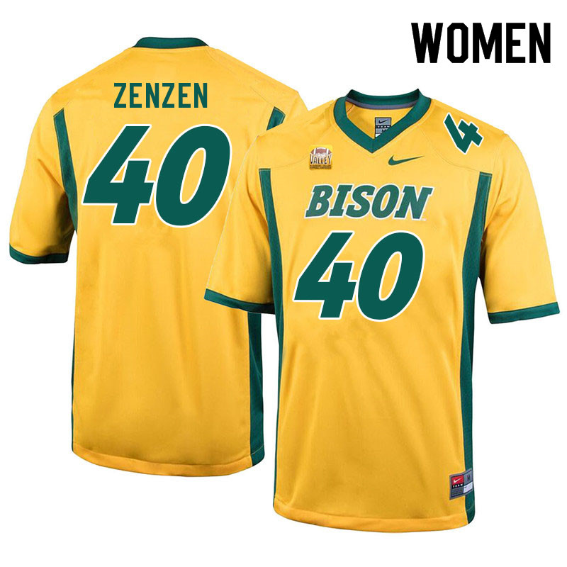 Women #40 Kaden Zenzen North Dakota State Bison College Football Jerseys Sale-Yellow - Click Image to Close